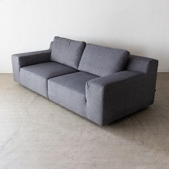 ［現品SALE］MARUICHI GRESソファ 2140 背クッション×2 / 張地E197（F399付属）ソファ替えカバー付き 生地 F399