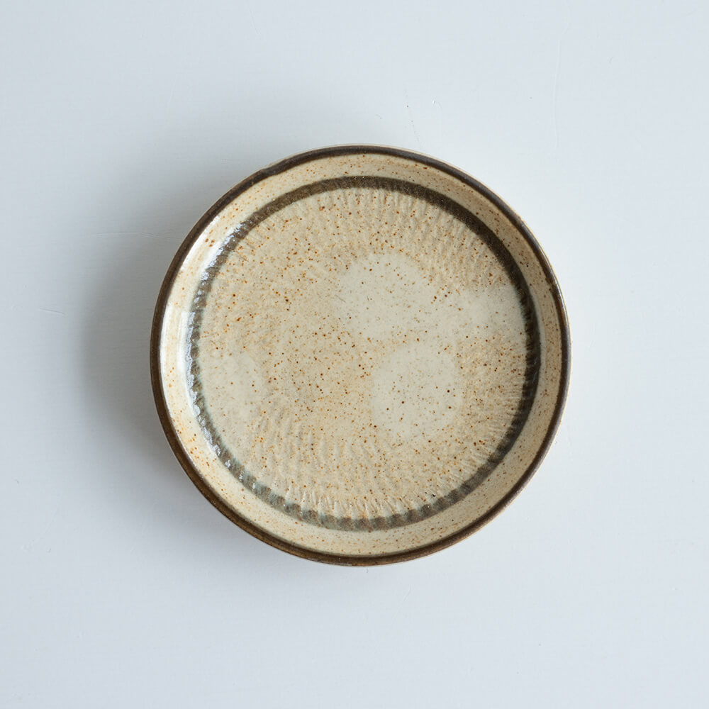 粉引ライン小皿