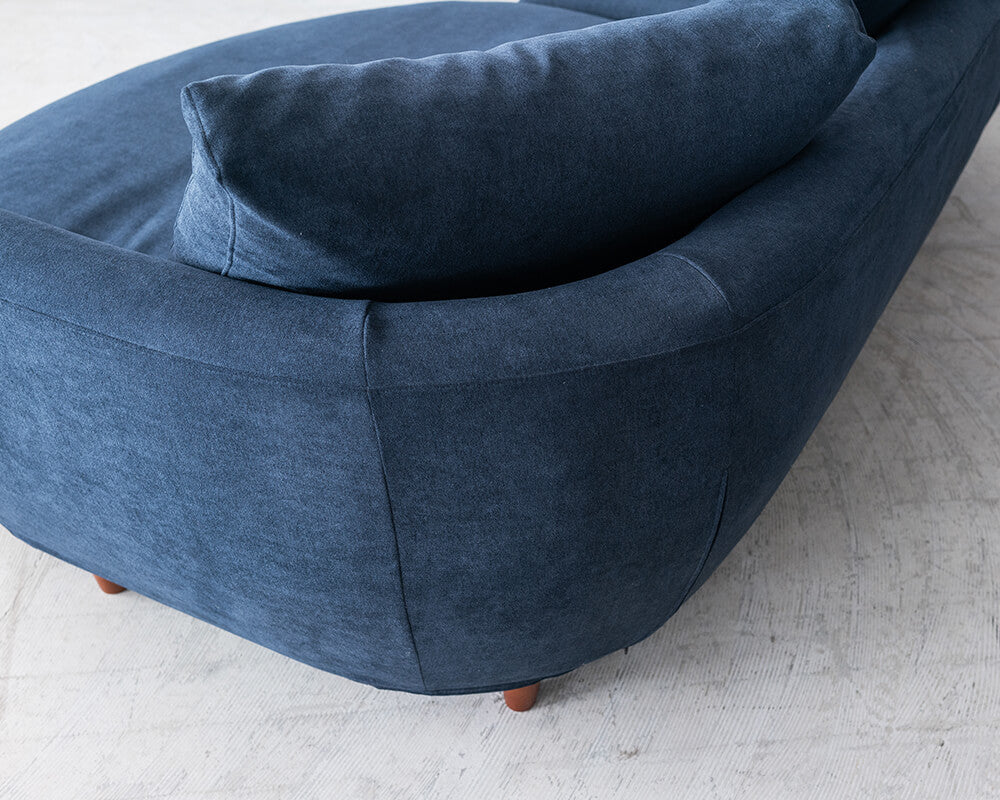 【商談中】［現品SALE］sopo sofa (ソーポソファ)［Large］ルーミーカウチ+ワンソファ セット カプリス9ネイビー （丸脚付き/ブラウン）