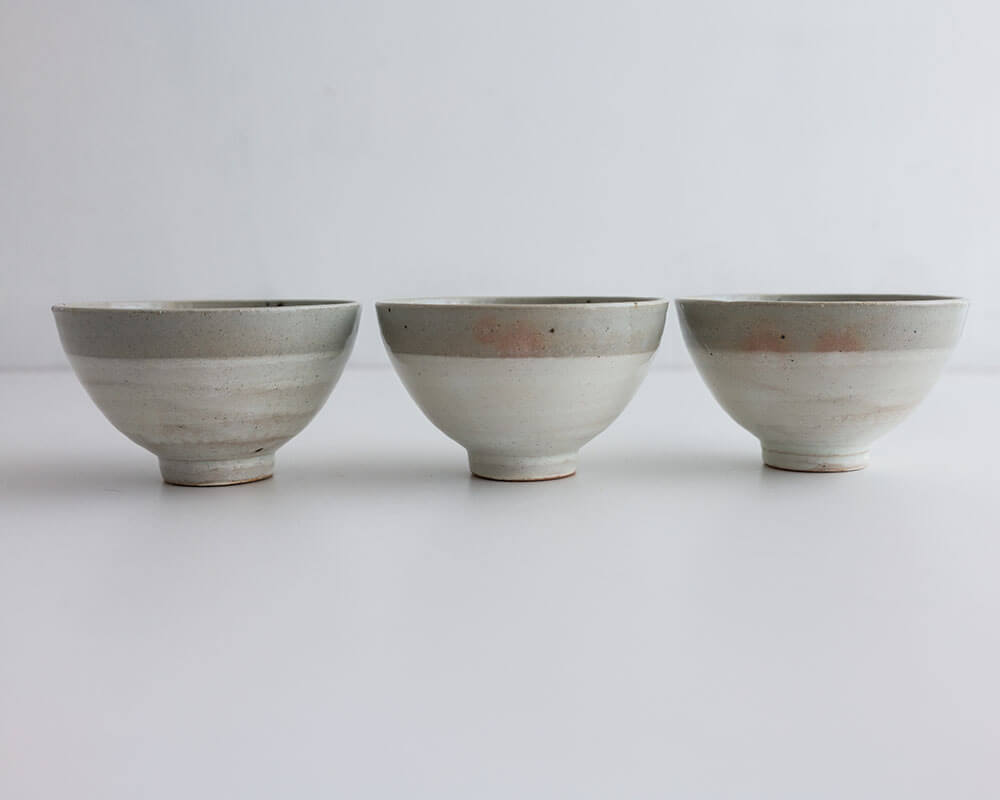 塗分茶碗 白