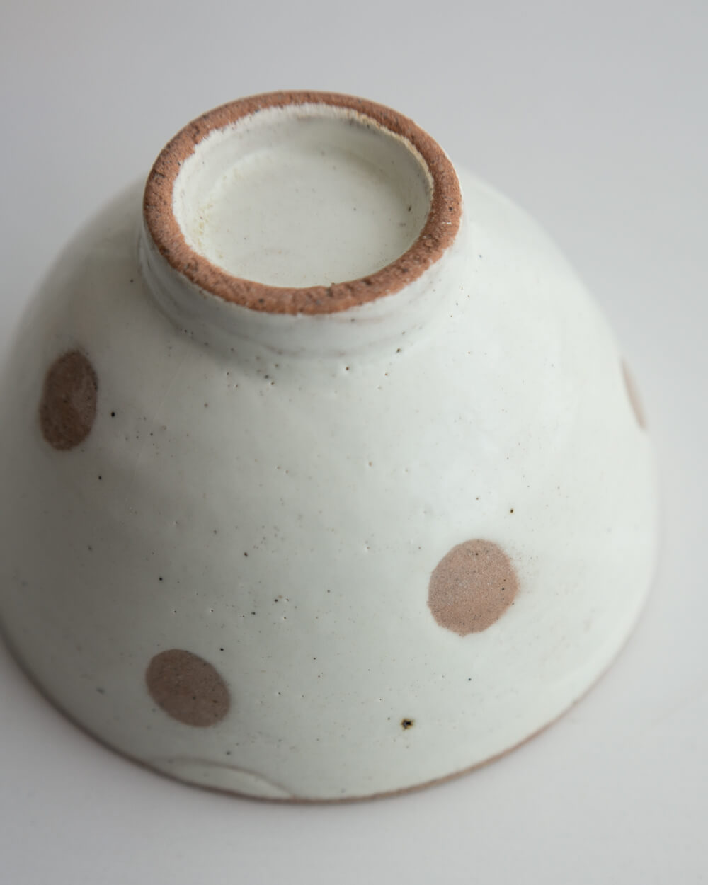 水玉茶碗 白