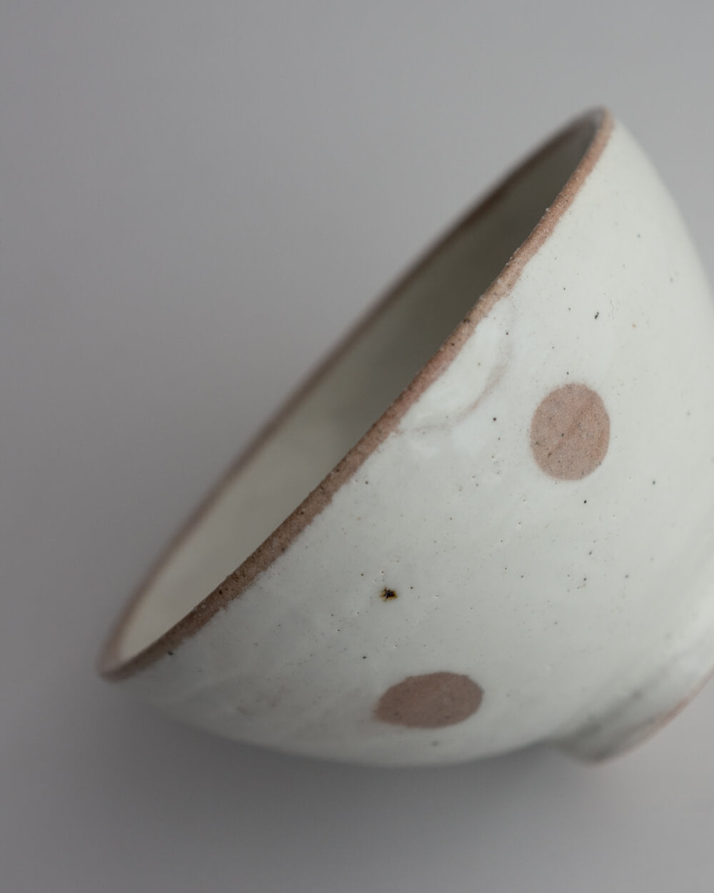 水玉茶碗 白