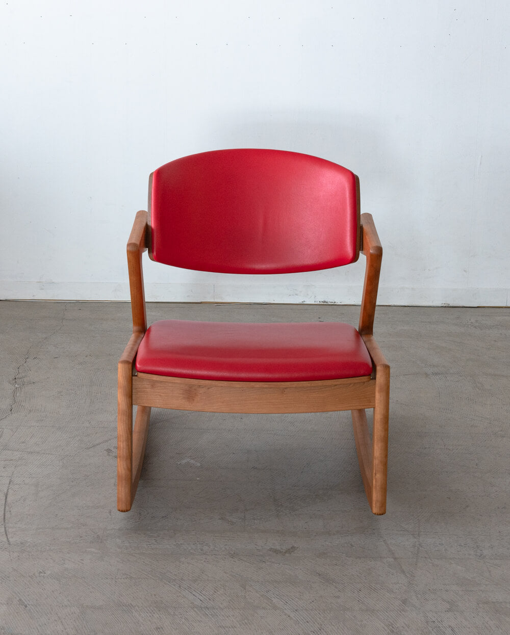 ［リユース品］ロッキングチェア SWING チェリー材 鹿革（RED）