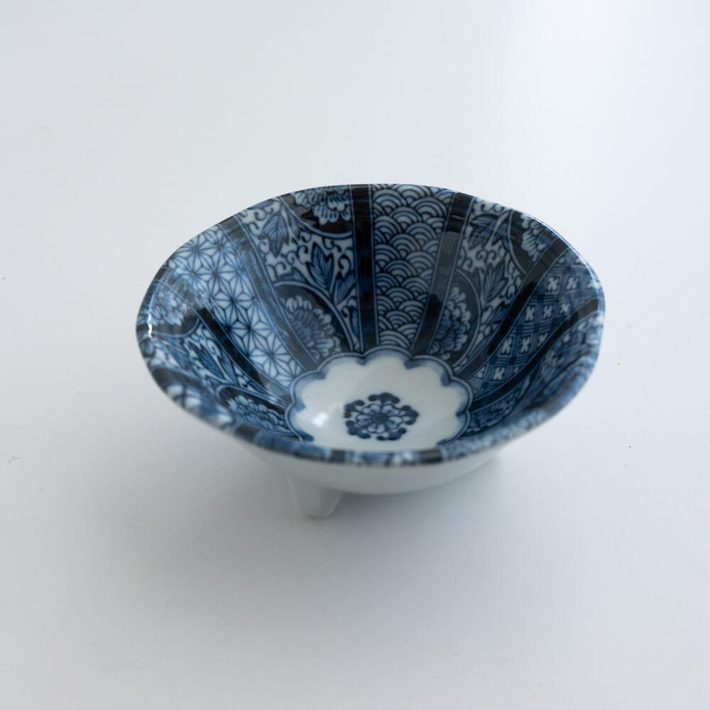 紺青花 三ﾂ足38鉢
