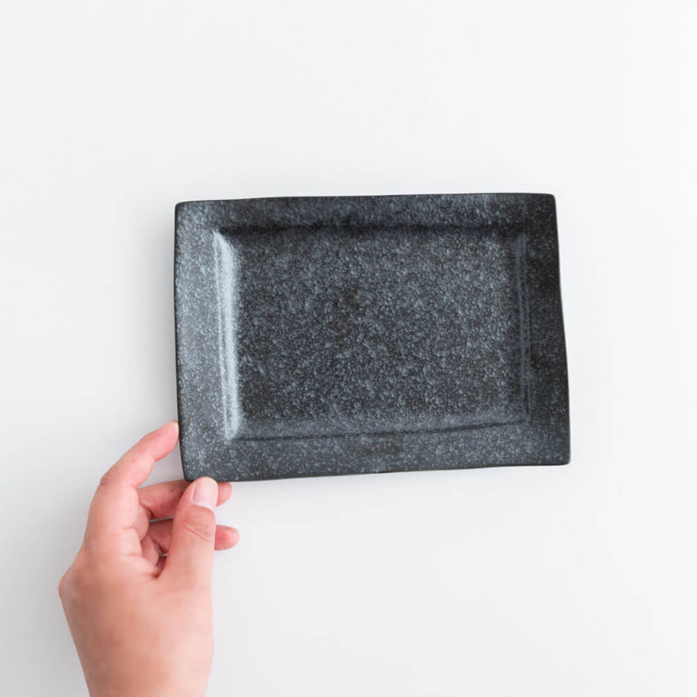 銀黒 焼物皿