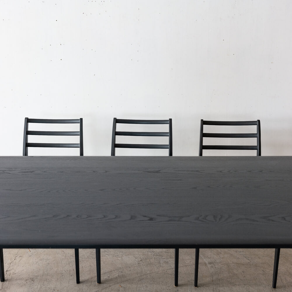 ［現品SALE］ELEGANCE ダイニング7点セット テーブル180/ チェア×6 ホワイトアッシュ材 Black