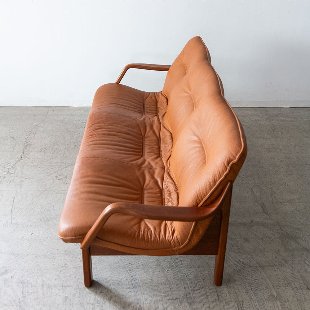 アップサイクル品］ BERG FURNITURE 3Pソファ 本革