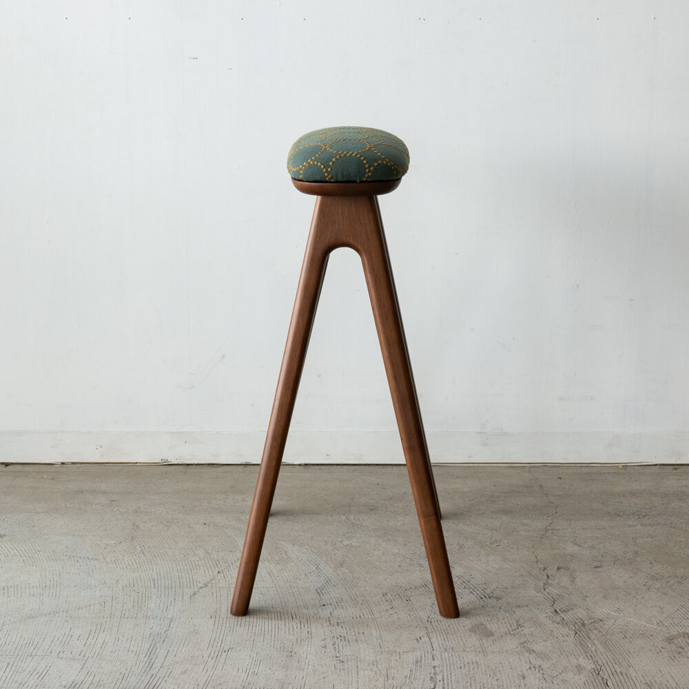 【送料込】キッチンスツール(H630)＋張地ミナペルホネン tambourine (if2111/S.GR)
