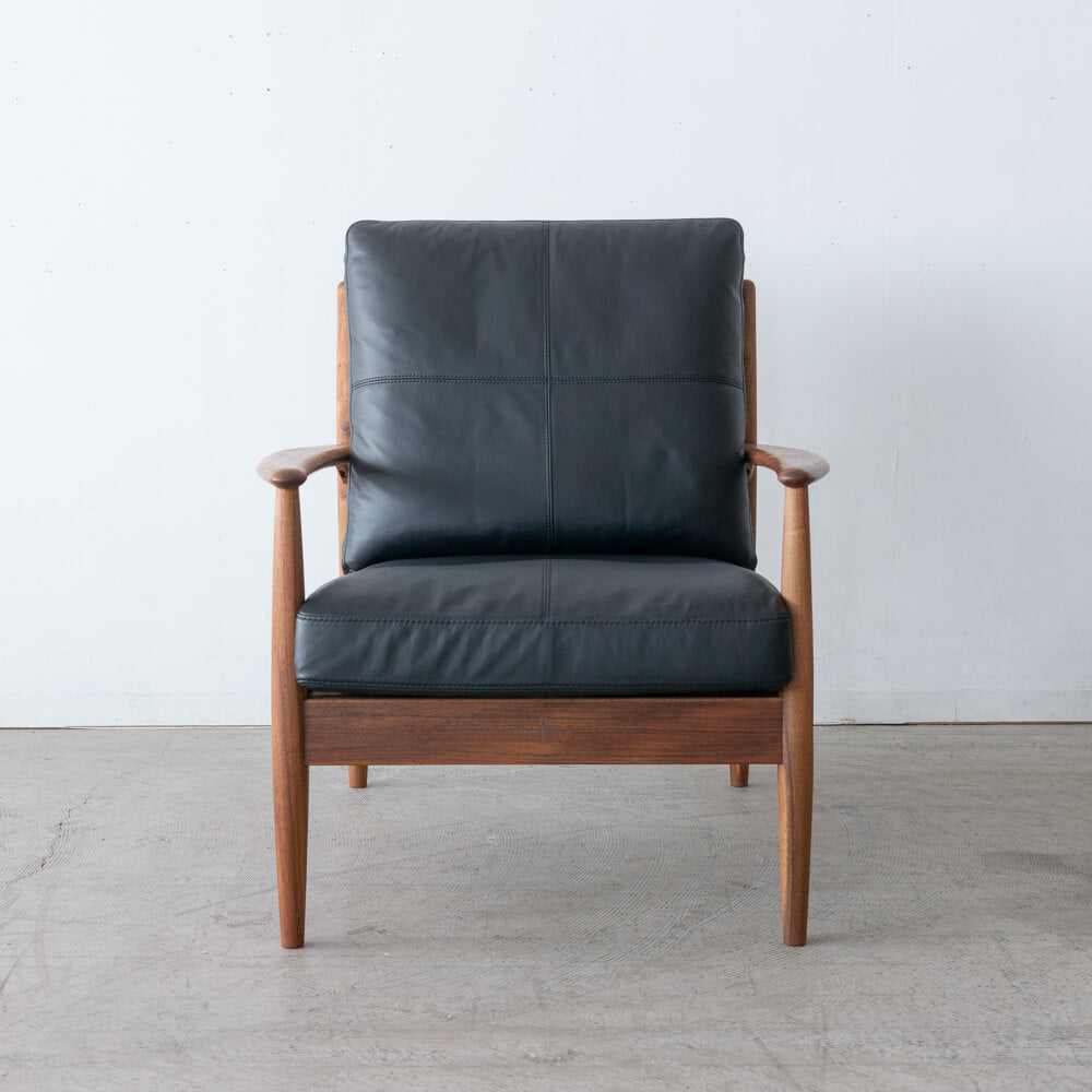 ［現品SALE］EDDA 1Pソファ S2レザー ブラック LS30301A