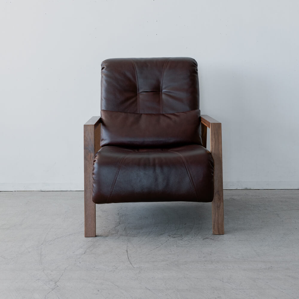 ［現品SALE］1Pソファ リリコ71 ウォールナット材 / オイル仕上げ OM革818