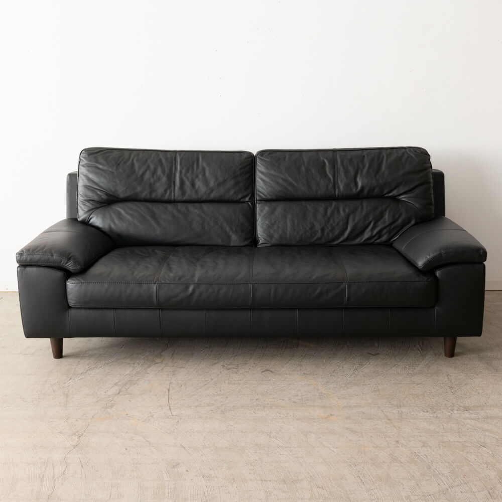 ［現品SALE］SALSA ソファ W2000 ハイバック 本革ブラック（SA）LS74102A-PD6S2-20