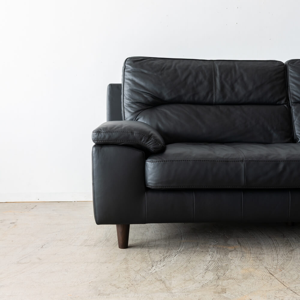 ［現品SALE］SALSA ソファ W2000 ハイバック 本革ブラック（SA）LS74102A-PD6S2-20
