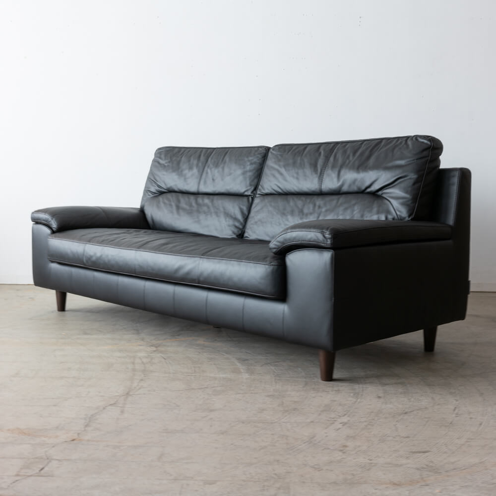 ［現品SALE］SALSA ソファ W2000 ハイバック 本革ブラック（SA）LS74102A-PD6S2-20