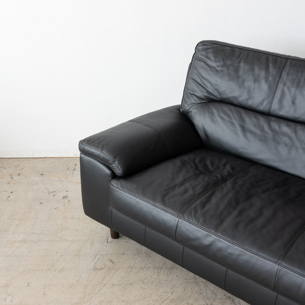 ［現品SALE］SALSA ソファ W2000 ハイバック 本革ブラック（SA）LS74102A-PD6S2-20