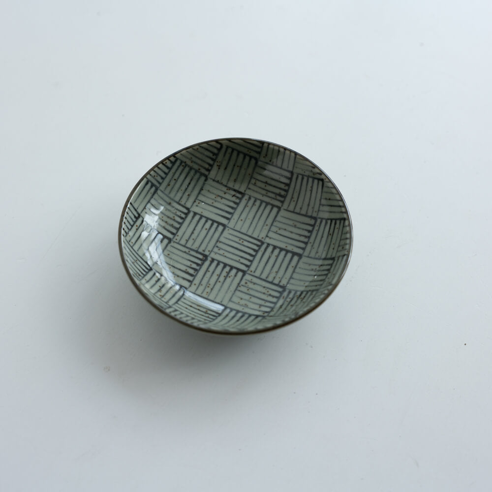  染付3.3豆皿 籠目