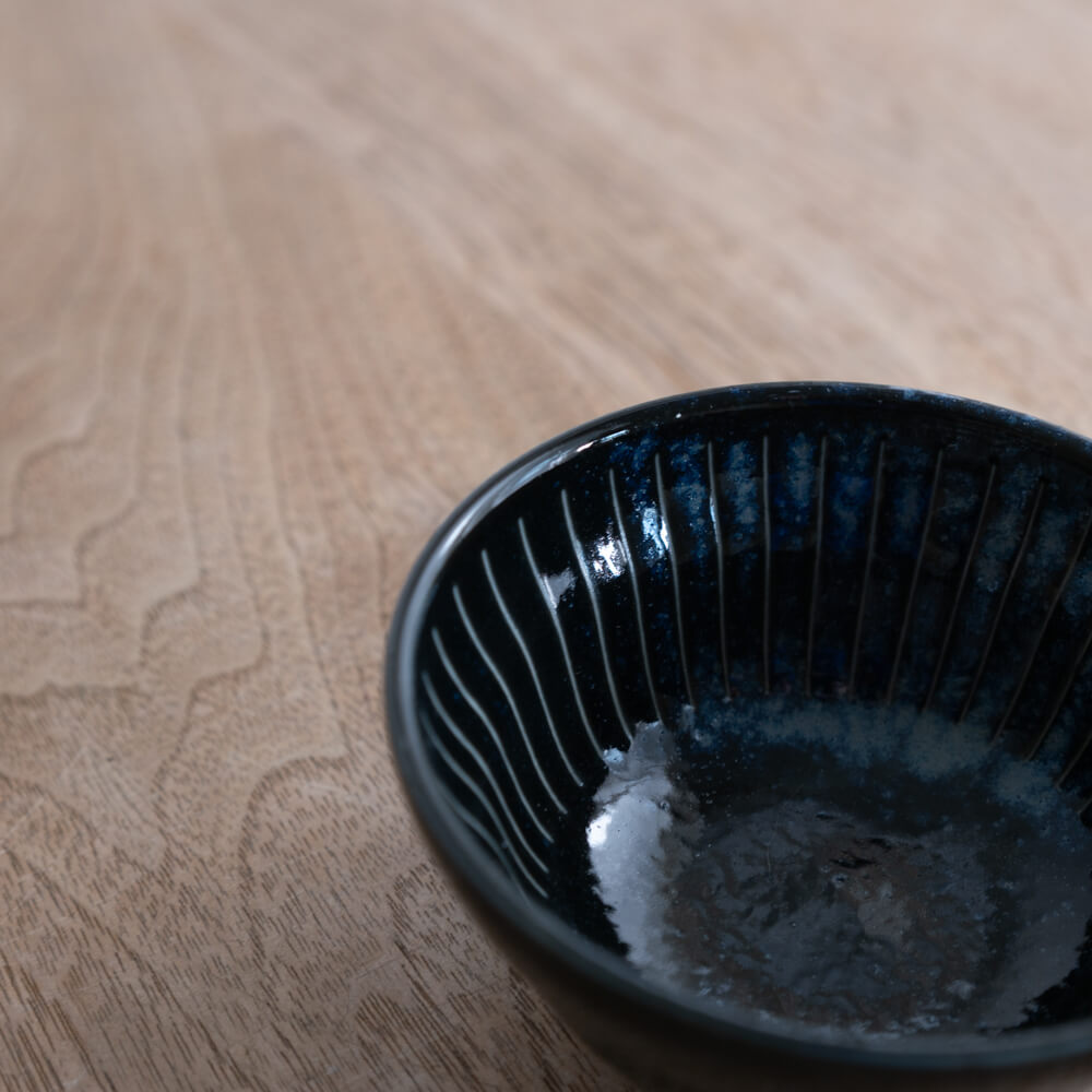 撥水十草だるま小鉢 (小) 藍