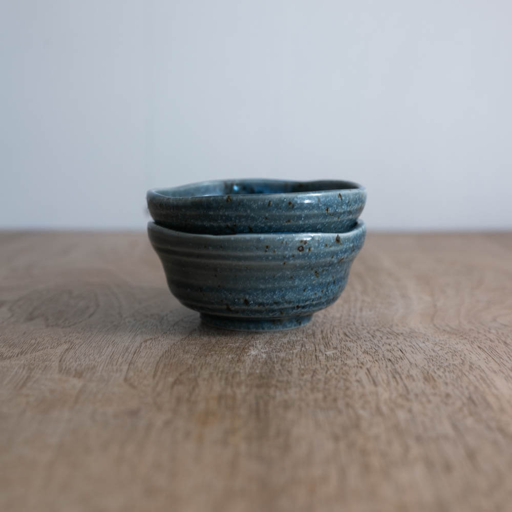 無地だるま小鉢 (小) 青