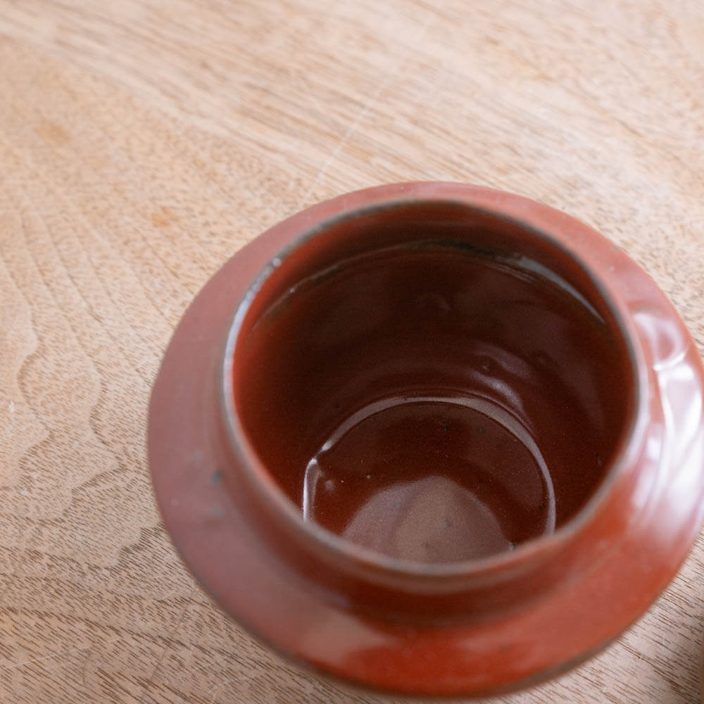 ミニ釜 赤釉