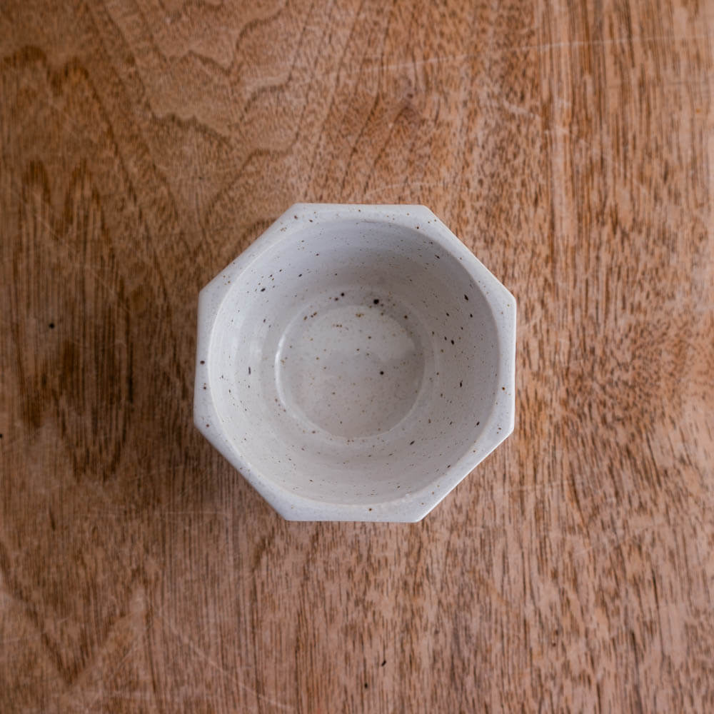 八角粉引豆鉢 (小)