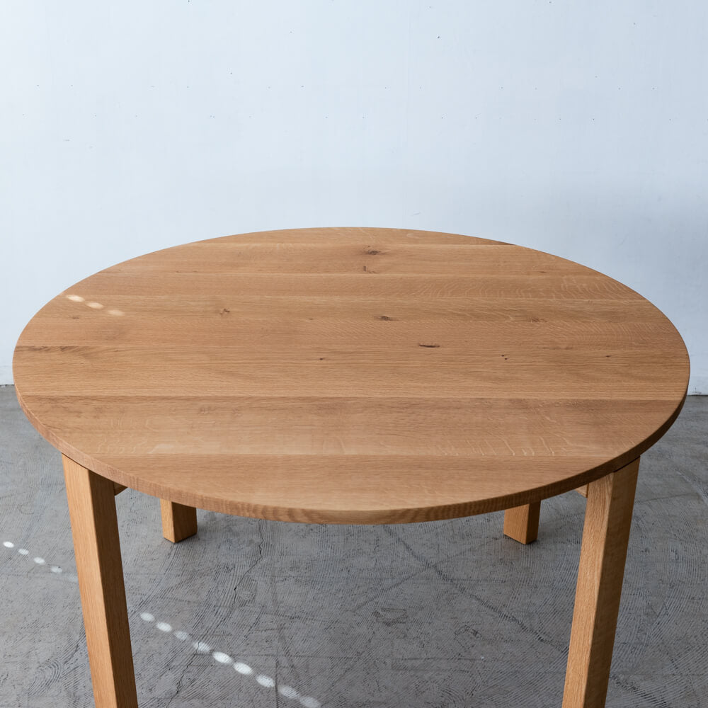 kitoki IK52 maru table W1200 4本脚 ホワイトオーク柾目 節有 / オイル