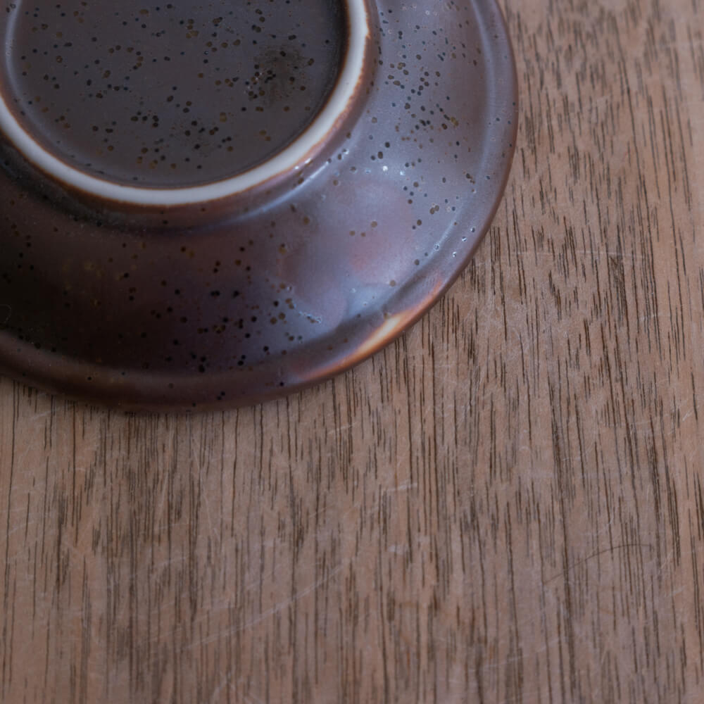 茶白流し 3寸皿