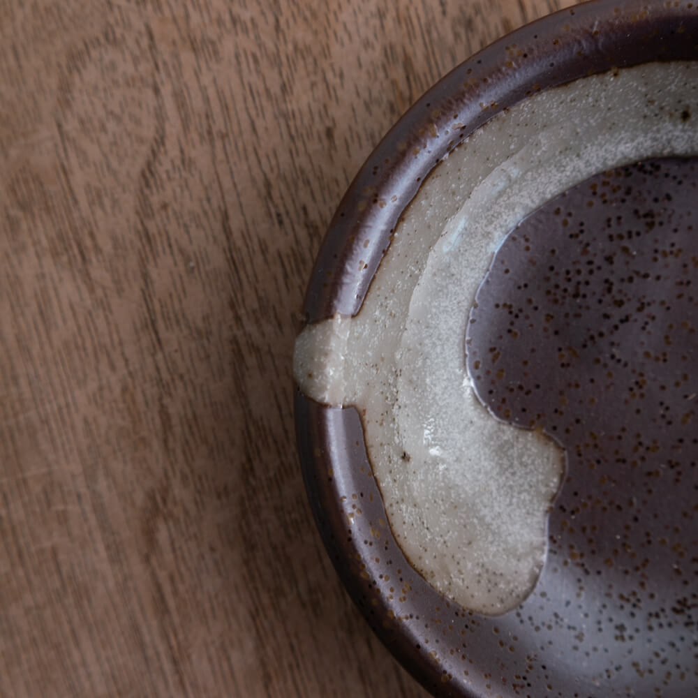茶白流し 3寸皿