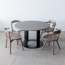 【廃盤SALE】LEPO サイドボード120｜タモ無垢材・ダーク／ミストガラス（シンフォニー）［工具不要組み立てオプション付］