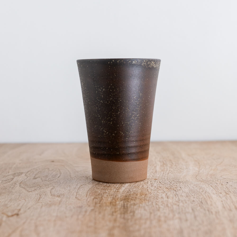土物錆茶ビアカップ