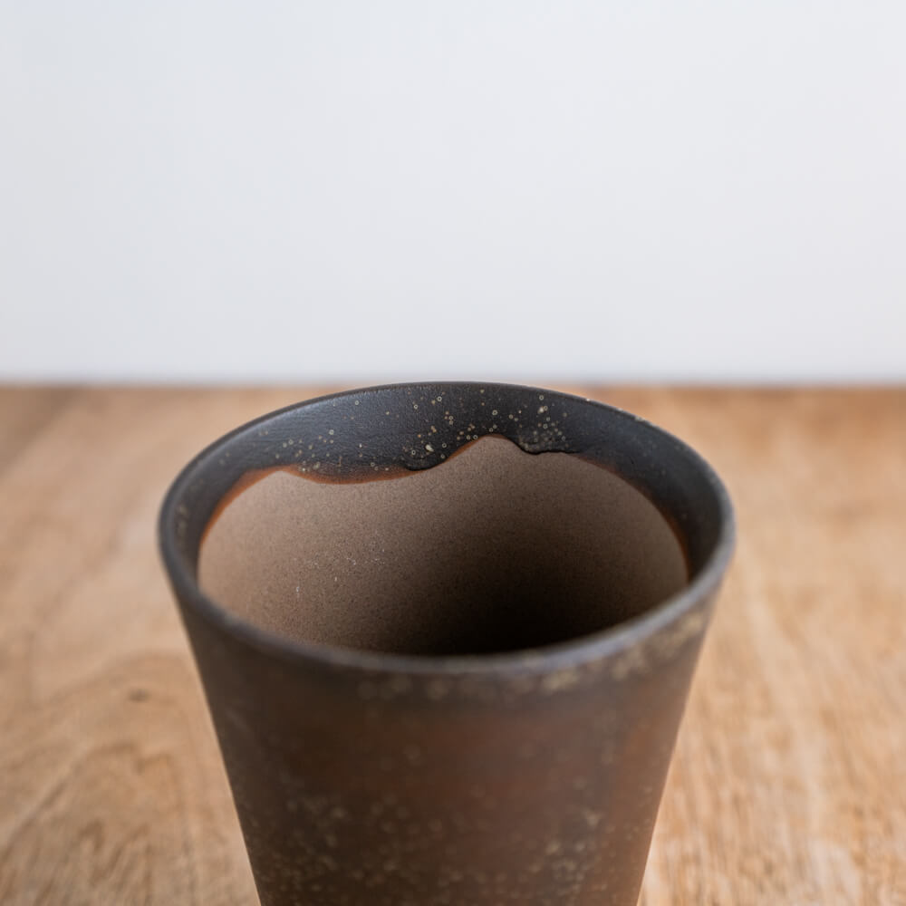 土物錆茶ビアカップ