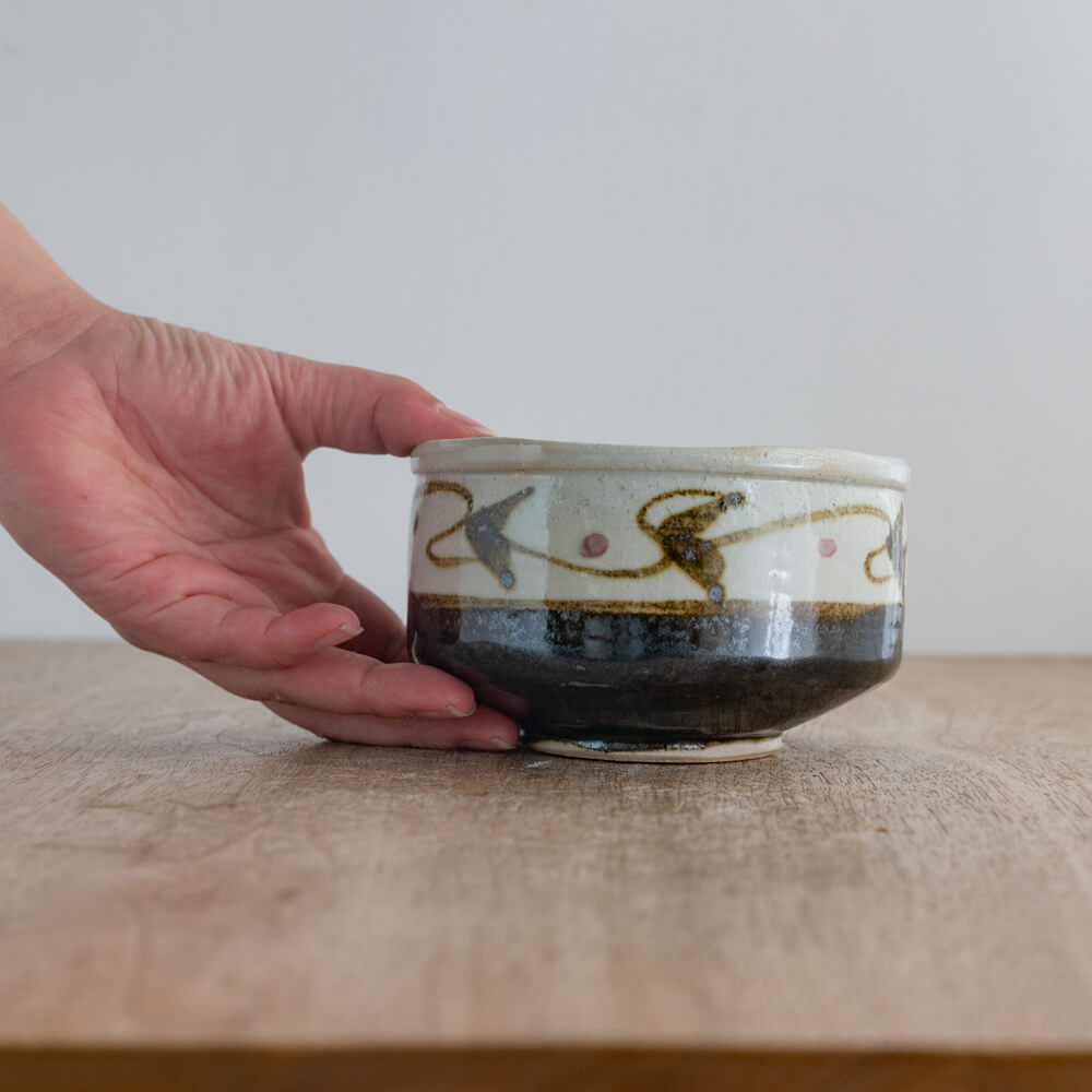 黒唐草 抹茶碗