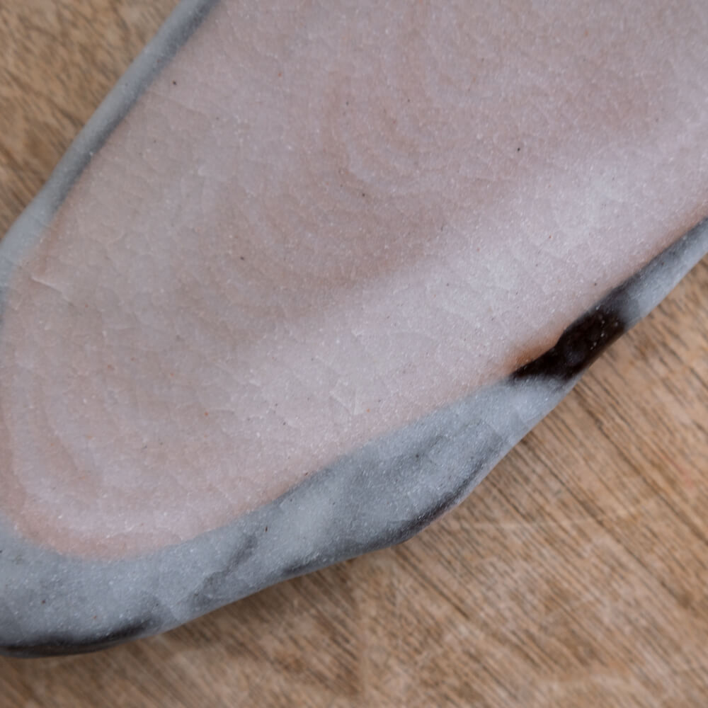 貫入 雲型長皿 (小)