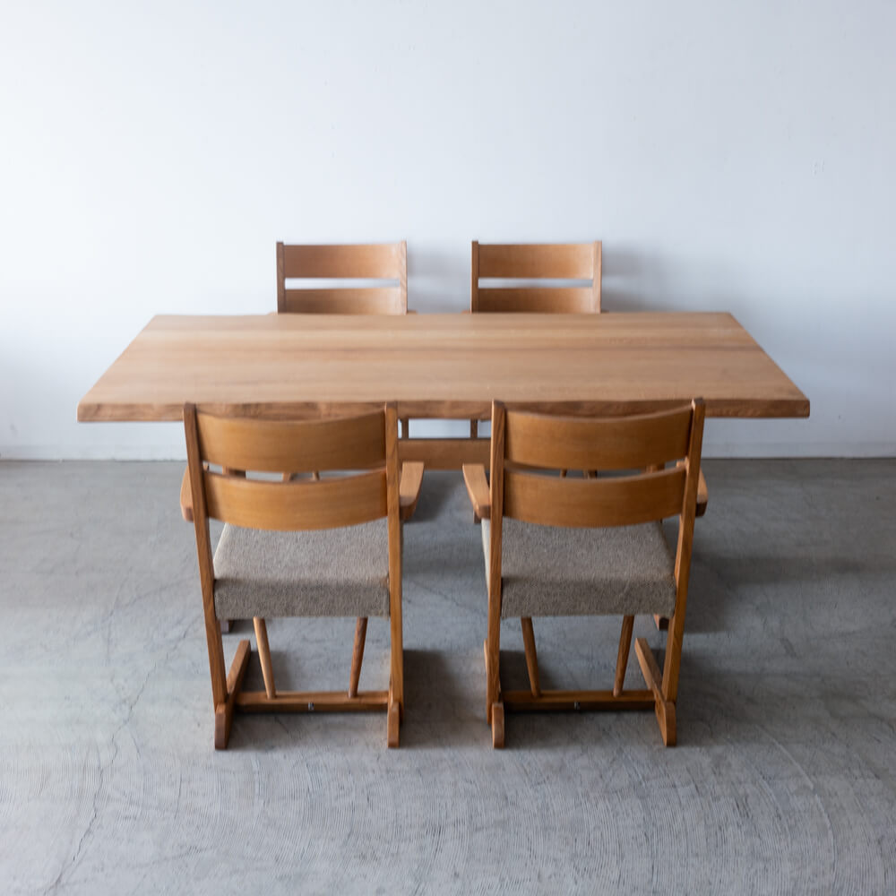 ［現品SALE｜再生家具］飛騨産業 木かげ ダイニング5点セット ホワイトオーク（180cmテーブル＋チェア4脚／オイル仕上げ）
