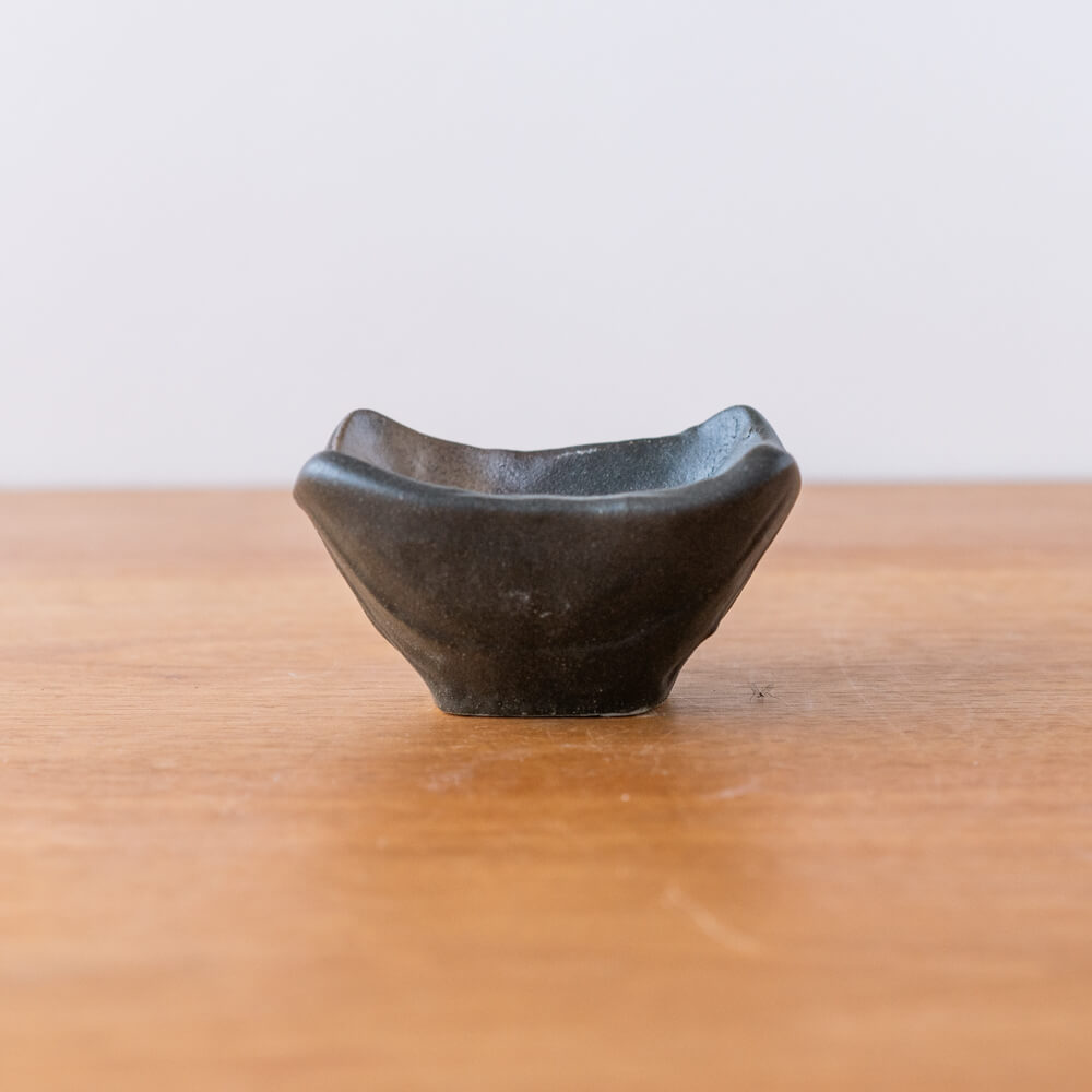 黒茶吹 四角小鉢 (小)