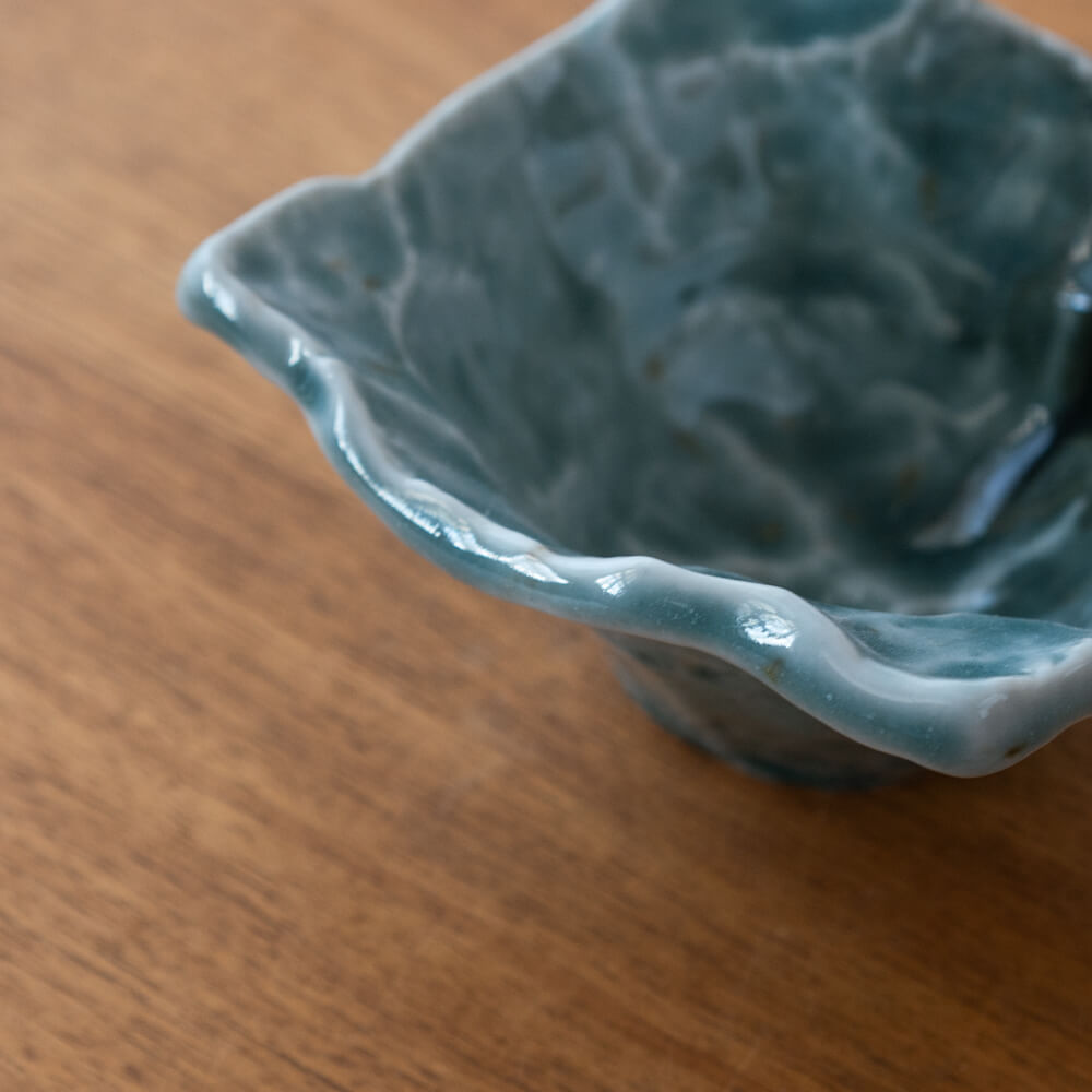 翠玉 波四角小鉢 (小)