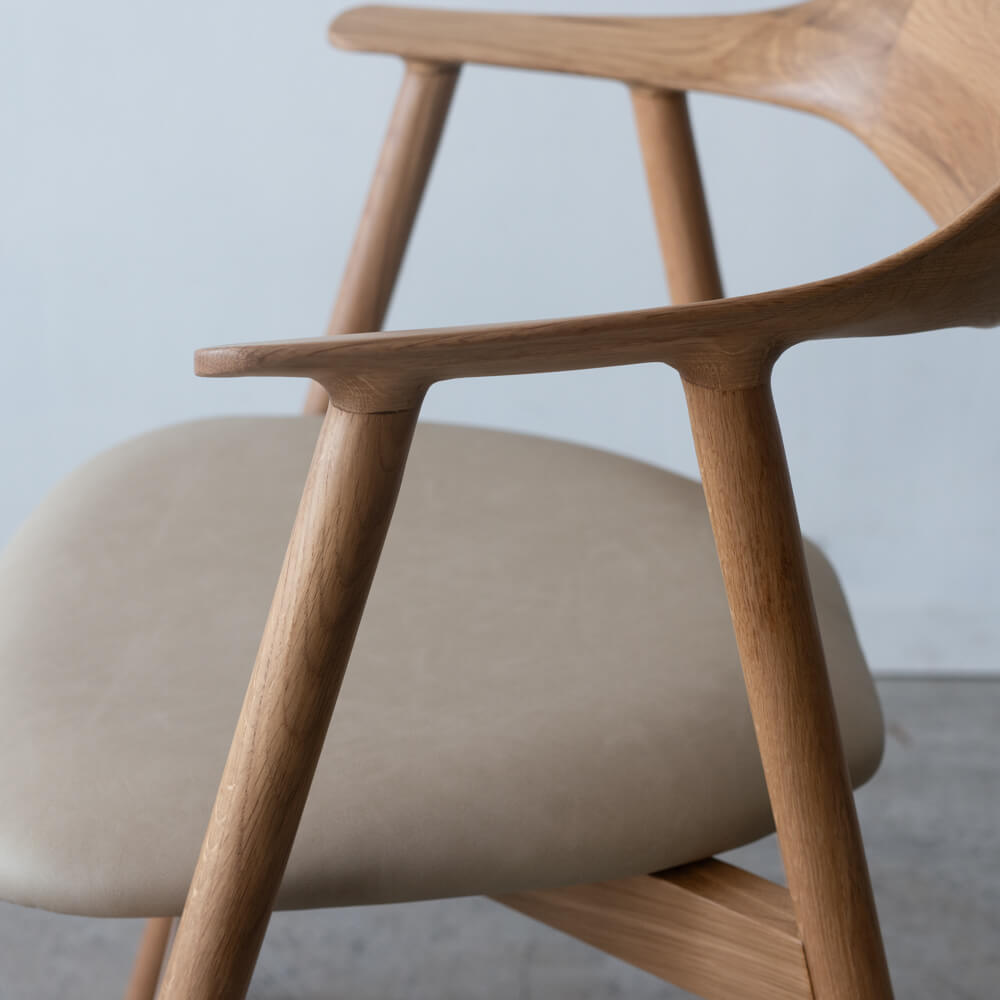 ［現品SALE］セミアームチェア ポーラ OAK