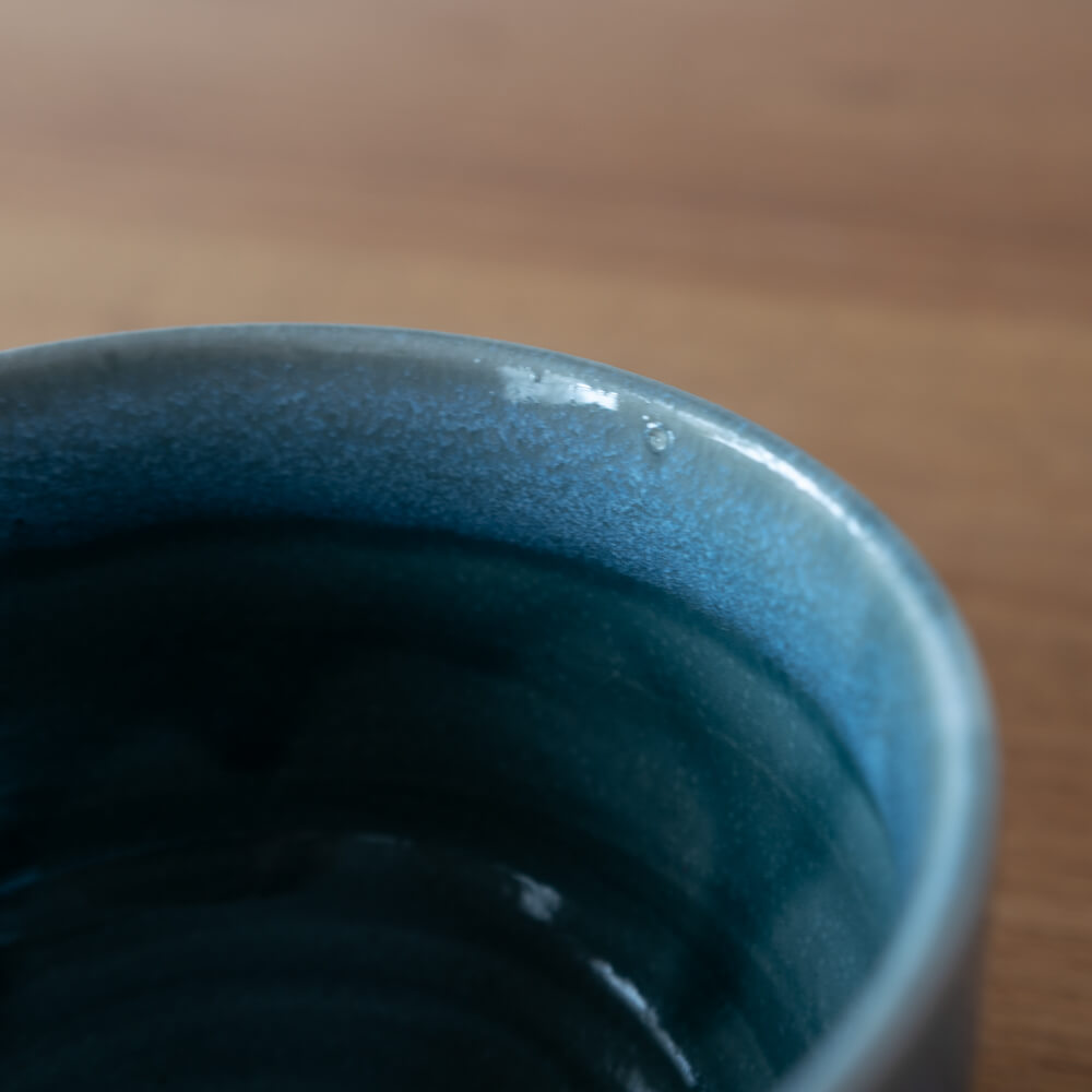 青グレー塗分 抹茶碗