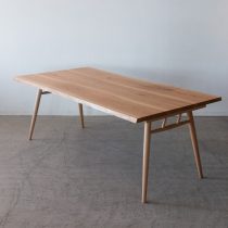 【現品SALE】木馬舎 ダイニング7点セット 幅240cm｜4レッグテーブル＋ハヤブサチェア3脚＋シズクルチェア3脚／ウォールナット・本革ブラック