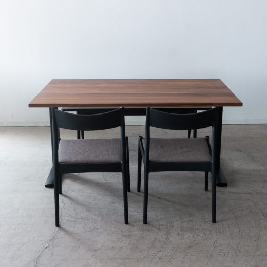 ［現品SALE］ダイニング4点セット DT605-5S4A70 WN/BK 150cm｜MILE_STONEチェア2脚＋VILLAベンチ