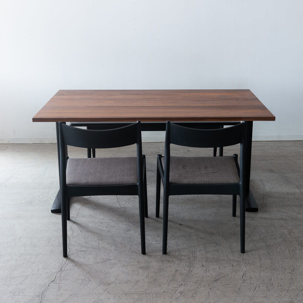 ［現品SALE］ダイニング4点セット DT605-5S4A70 WN/BK 150cm｜MILE_STONEチェア2脚＋VILLAベンチ