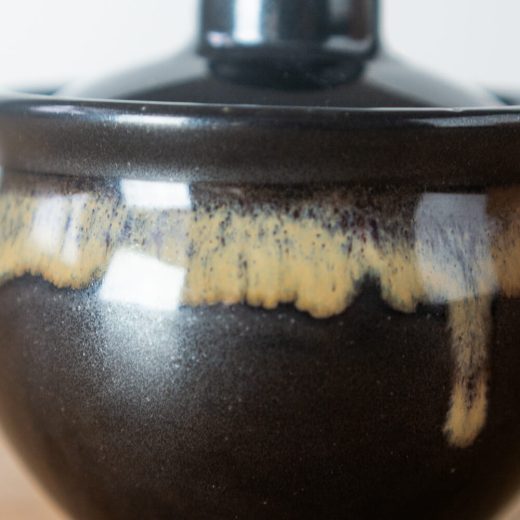 【WEB限定】黒流し7cm蓋付き壺 -器市-