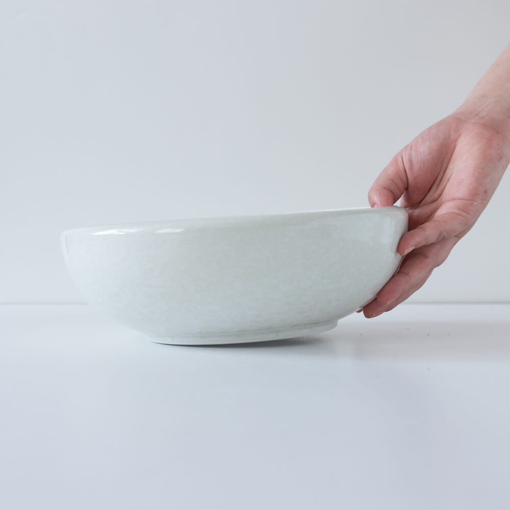 白釉青海波 括り手8寸鉢