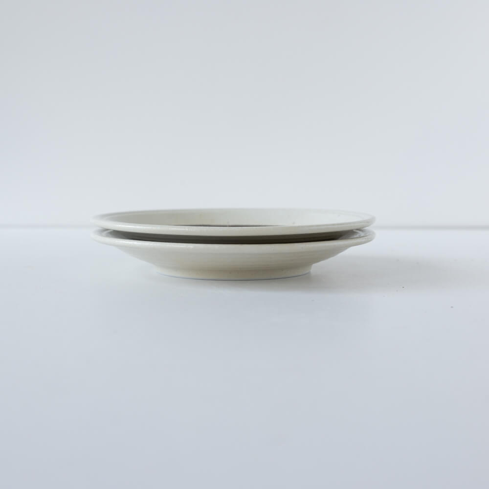 【WEB限定】初雪スリ目紋 円(まどか)6.5皿 -器市-