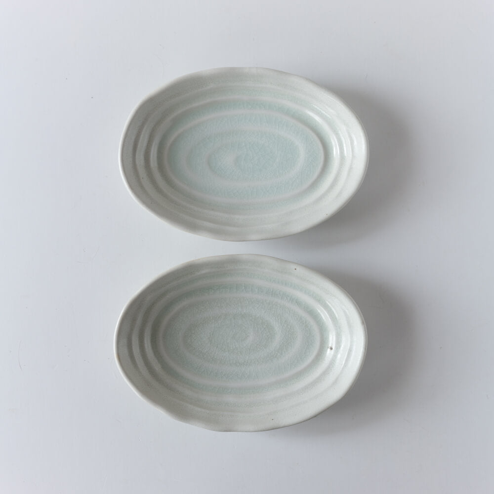 【WEB限定】初氷 20cm楕円鉢 -器市-