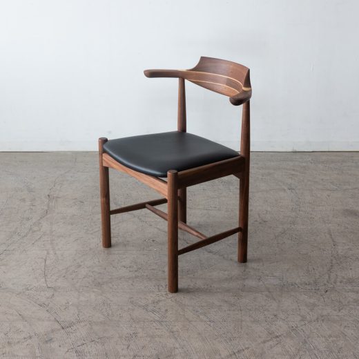 【現品SALE】木馬舎 ダイニング7点セット 幅240cm｜4レッグテーブル＋ハヤブサチェア3脚＋シズクルチェア3脚／ウォールナット・本革ブラック