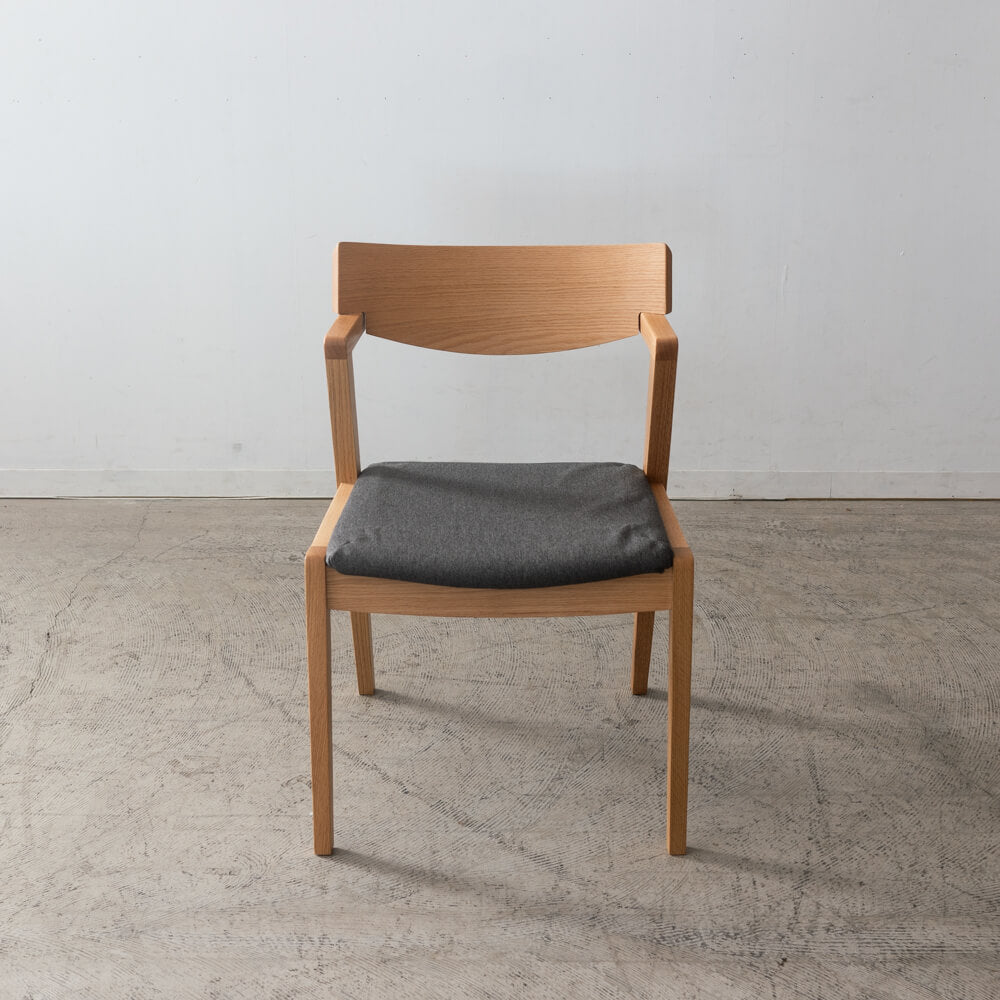 【現品SALE】ダイニング5点セット 165cm RECROテーブル 木脚4本脚＋Hチェア4脚 オーク材 / ウレタン塗装｜HIDAKAGU