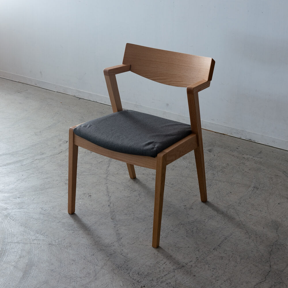 【現品SALE】ダイニング5点セット 165cm RECROテーブル 木脚4本脚＋Hチェア4脚 オーク材 / ウレタン塗装｜HIDAKAGU