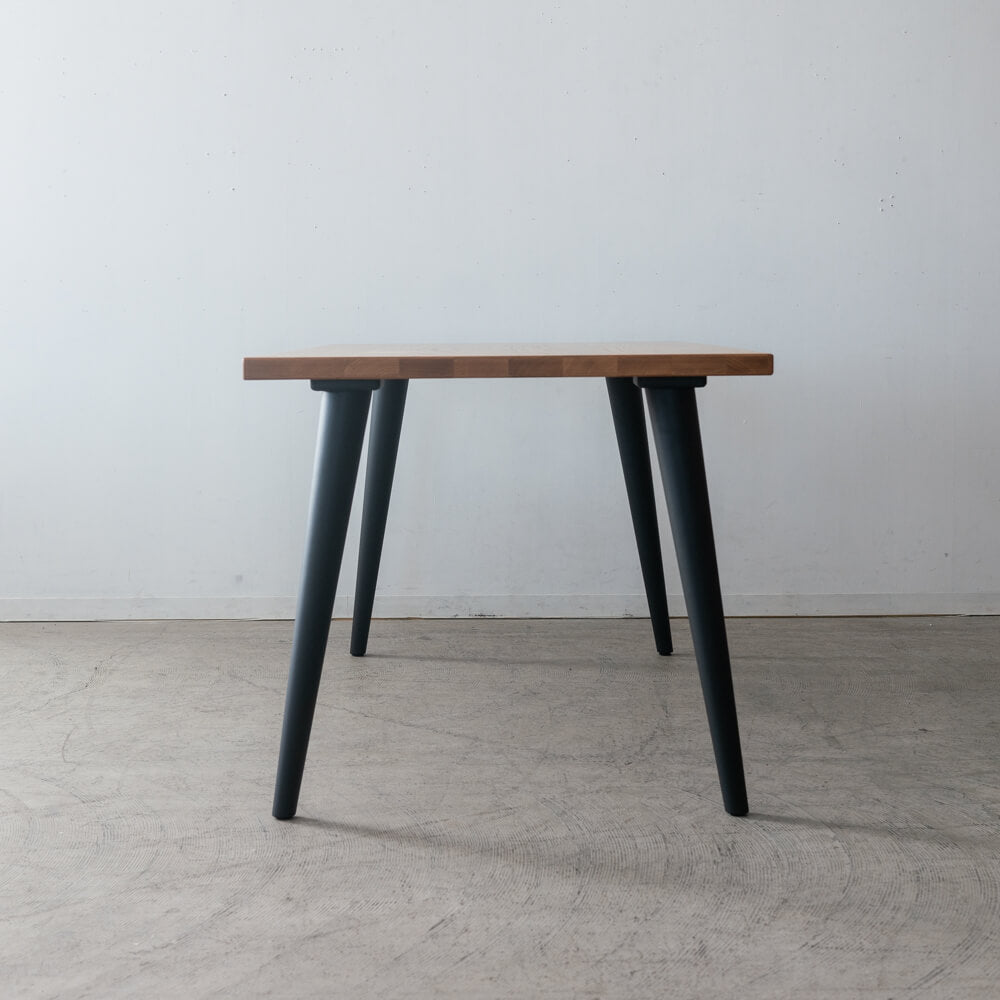 【現品SALE】ダイニング5点セット 165cm RECROテーブル 木脚4本脚＋Hチェア4脚 オーク材 / ウレタン塗装｜HIDAKAGU