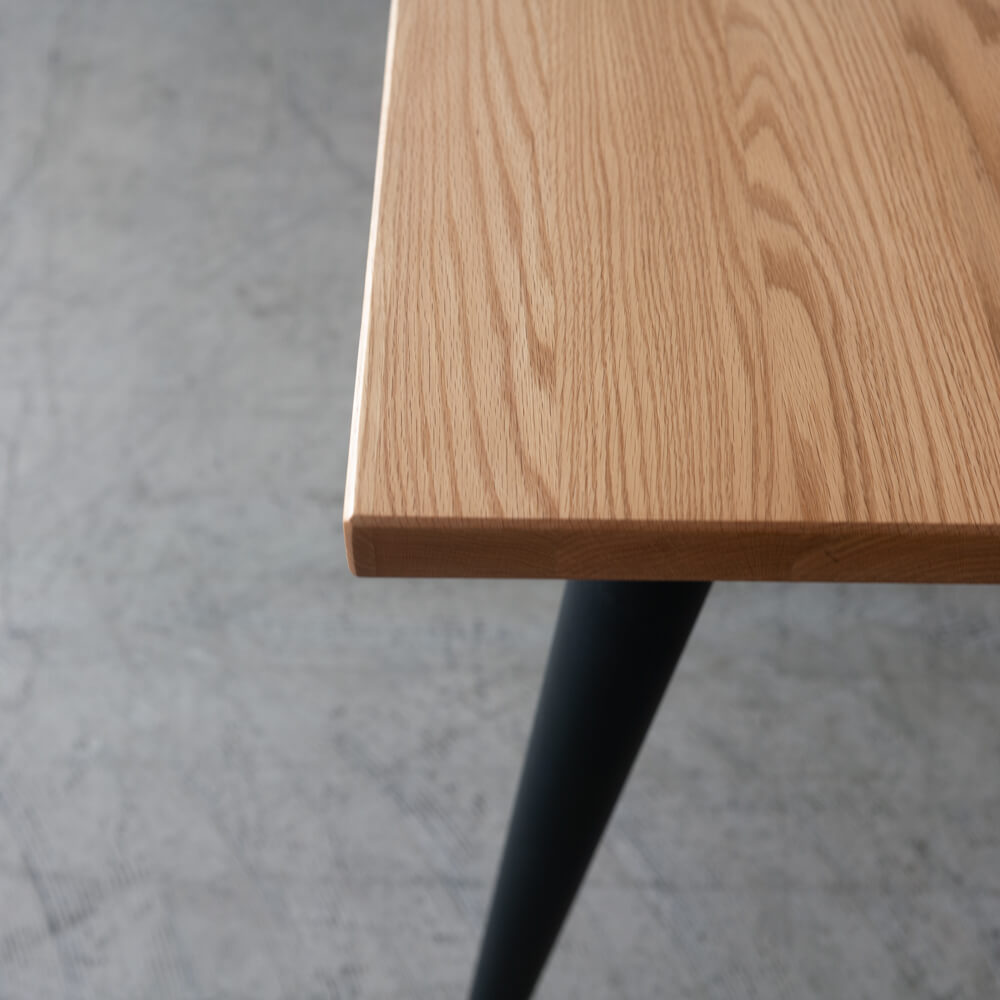 【現品SALE】ダイニング5点セット 165cm RECROテーブル 木脚4本脚＋Hチェア4脚 オーク材 / ウレタン塗装｜HIDAKAGU