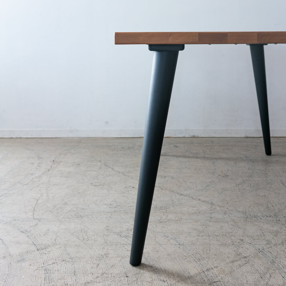 【現品SALE】ダイニング5点セット 165cm RECROテーブル 木脚4本脚＋Hチェア4脚 オーク材 / ウレタン塗装｜HIDAKAGU