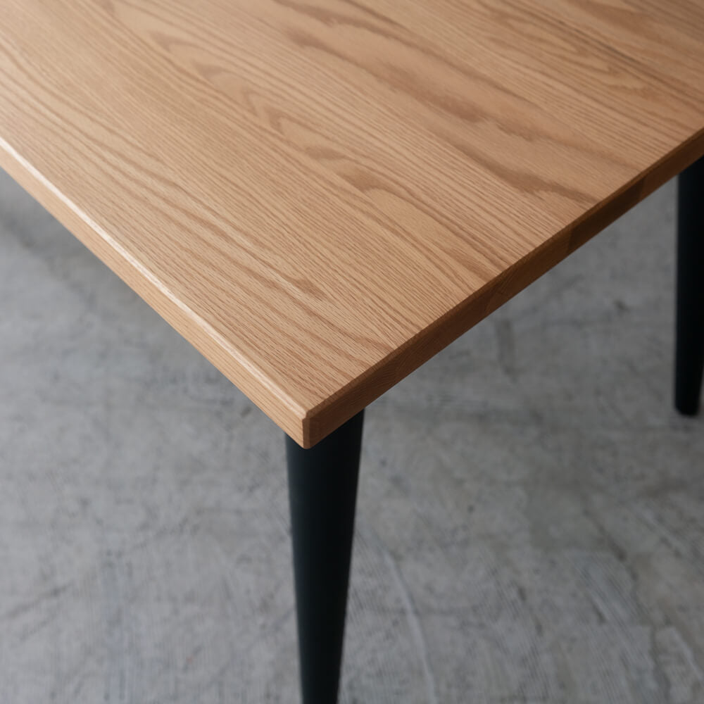 【現品SALE】ダイニング5点セット 165cm RECROテーブル 木脚4本脚＋Hチェア4脚 オーク材 / ウレタン塗装｜HIDAKAGU